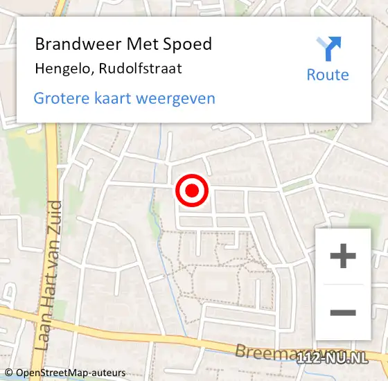 Locatie op kaart van de 112 melding: Brandweer Met Spoed Naar Hengelo, Rudolfstraat op 21 december 2017 22:22