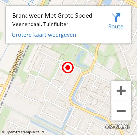 Locatie op kaart van de 112 melding: Brandweer Met Grote Spoed Naar Veenendaal, Tuinfluiter op 22 december 2017 00:52