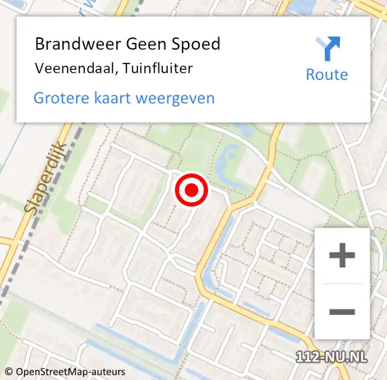 Locatie op kaart van de 112 melding: Brandweer Geen Spoed Naar Veenendaal, Tuinfluiter op 22 december 2017 00:55