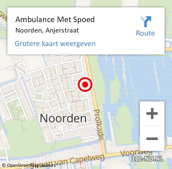 Locatie op kaart van de 112 melding: Ambulance Met Spoed Naar Noorden, Anjerstraat op 22 december 2017 01:15