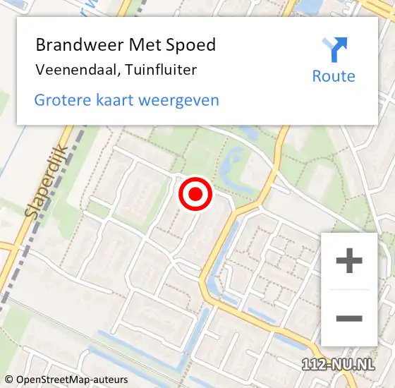 Locatie op kaart van de 112 melding: Brandweer Met Spoed Naar Veenendaal, Tuinfluiter op 22 december 2017 01:22