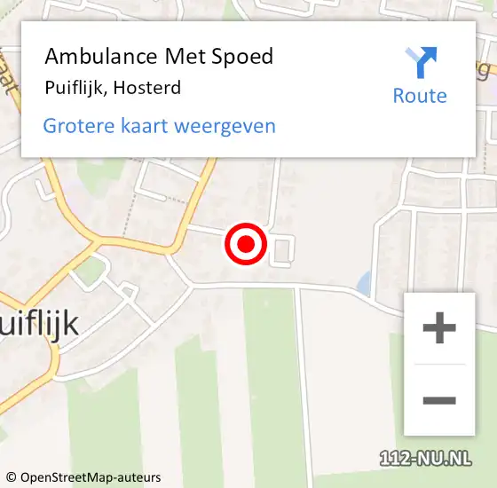 Locatie op kaart van de 112 melding: Ambulance Met Spoed Naar Puiflijk, Hosterd op 22 december 2017 02:26