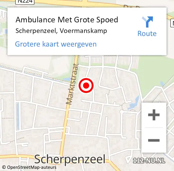 Locatie op kaart van de 112 melding: Ambulance Met Grote Spoed Naar Scherpenzeel, Voermanskamp op 22 december 2017 03:09