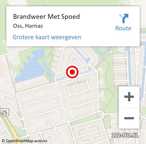 Locatie op kaart van de 112 melding: Brandweer Met Spoed Naar Oss, Harnas op 22 december 2017 03:12