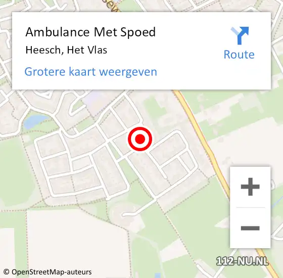 Locatie op kaart van de 112 melding: Ambulance Met Spoed Naar Heesch, Het Vlas op 22 december 2017 04:04