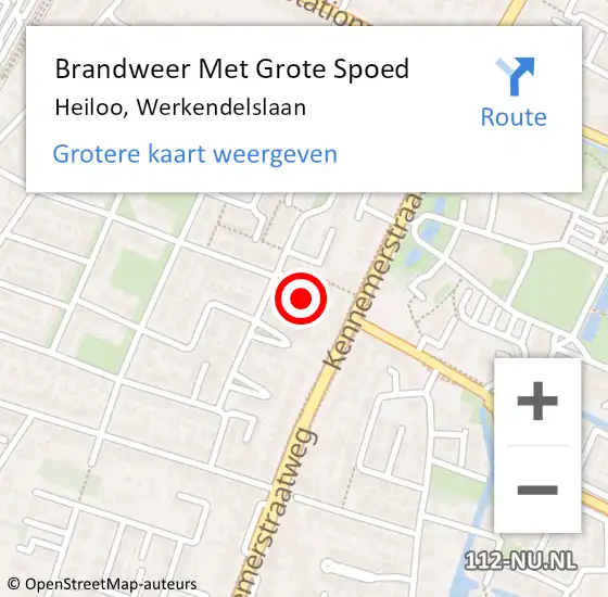 Locatie op kaart van de 112 melding: Brandweer Met Grote Spoed Naar Heiloo, Werkendelslaan op 22 december 2017 05:40