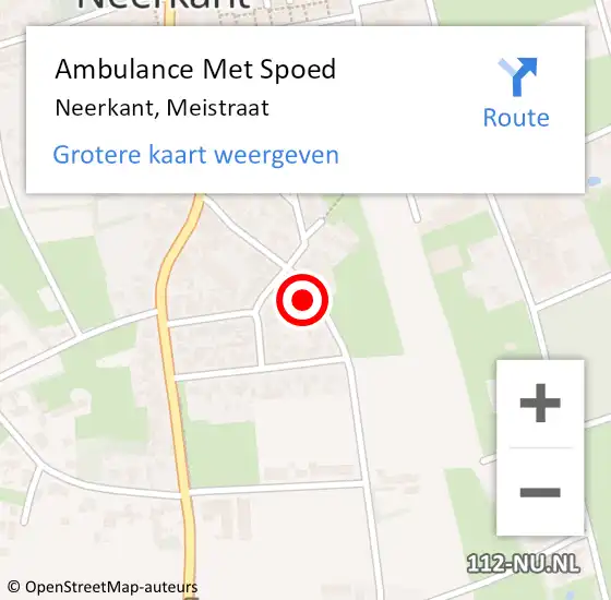 Locatie op kaart van de 112 melding: Ambulance Met Spoed Naar Neerkant, Meistraat op 22 december 2017 05:59