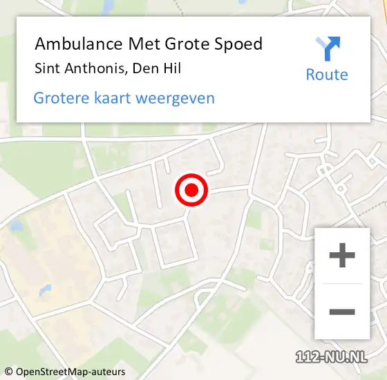 Locatie op kaart van de 112 melding: Ambulance Met Grote Spoed Naar Sint Anthonis, Den Hil op 22 december 2017 07:02