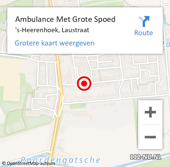 Locatie op kaart van de 112 melding: Ambulance Met Grote Spoed Naar 's-Heerenhoek, Laustraat op 22 december 2017 09:51