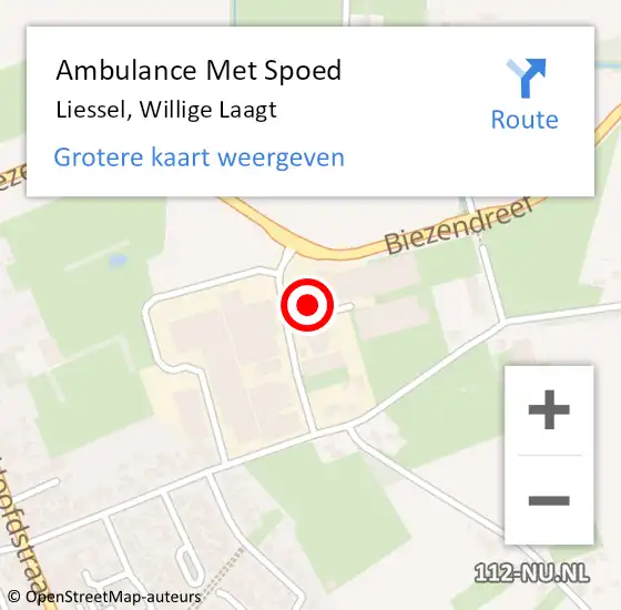 Locatie op kaart van de 112 melding: Ambulance Met Spoed Naar Liessel, Willige Laagt op 22 december 2017 10:01