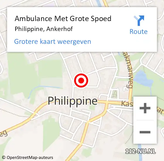 Locatie op kaart van de 112 melding: Ambulance Met Grote Spoed Naar Philippine, Ankerhof op 22 december 2017 10:13