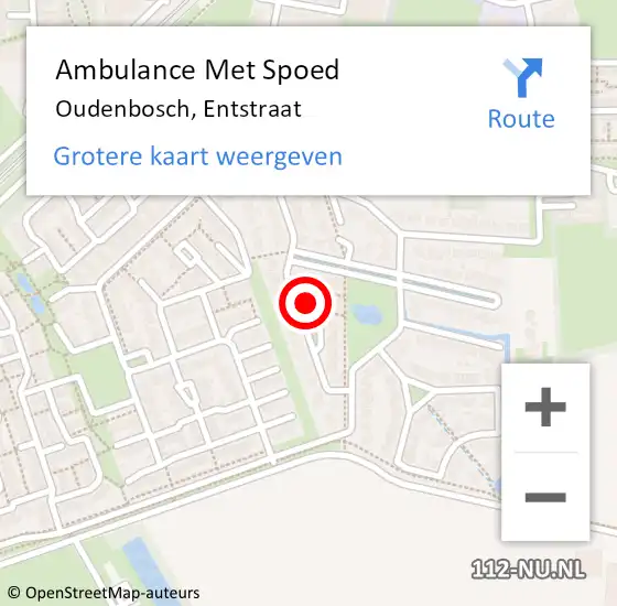 Locatie op kaart van de 112 melding: Ambulance Met Spoed Naar Oudenbosch, Entstraat op 22 december 2017 10:34