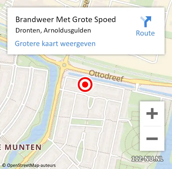 Locatie op kaart van de 112 melding: Brandweer Met Grote Spoed Naar Dronten, Arnoldusgulden op 22 december 2017 10:56