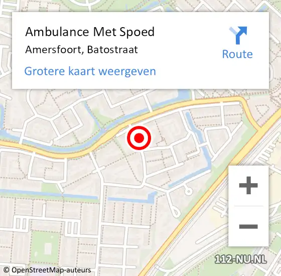 Locatie op kaart van de 112 melding: Ambulance Met Spoed Naar Amersfoort, Batostraat op 22 december 2017 11:43