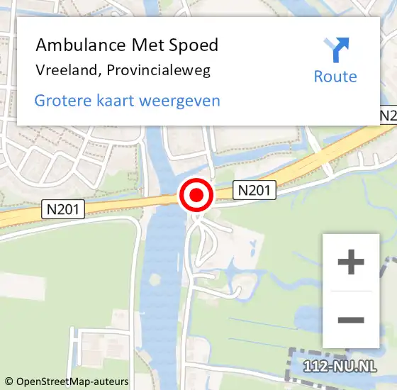 Locatie op kaart van de 112 melding: Ambulance Met Spoed Naar Vreeland, Provincialeweg op 10 februari 2014 17:38