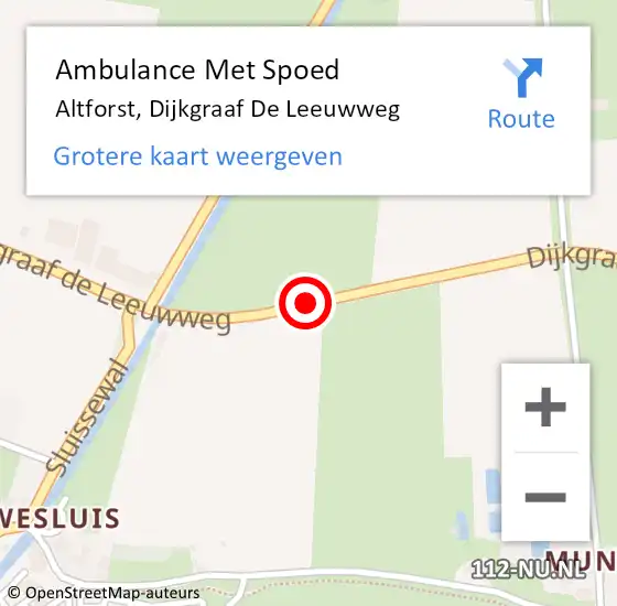 Locatie op kaart van de 112 melding: Ambulance Met Spoed Naar Altforst, Dijkgraaf De Leeuwweg op 22 december 2017 11:52