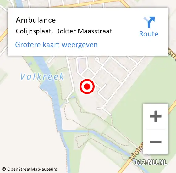 Locatie op kaart van de 112 melding: Ambulance Colijnsplaat, Dokter Maasstraat op 22 december 2017 12:27