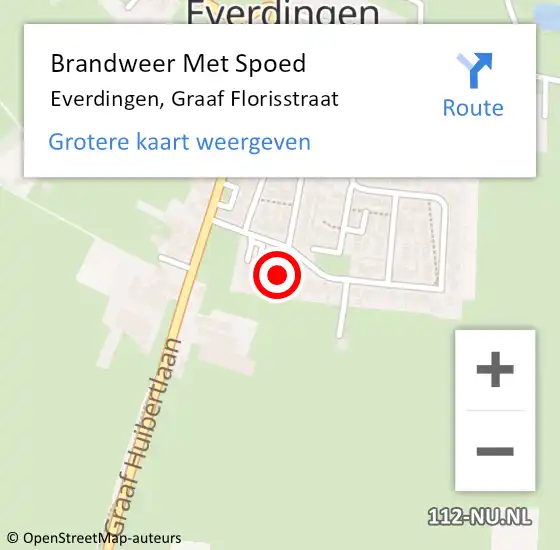 Locatie op kaart van de 112 melding: Brandweer Met Spoed Naar Everdingen, Graaf Florisstraat op 10 februari 2014 18:02