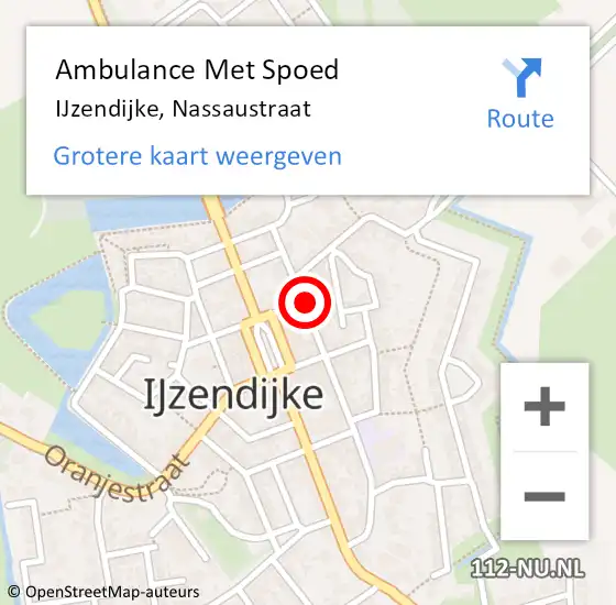 Locatie op kaart van de 112 melding: Ambulance Met Spoed Naar IJzendijke, Nassaustraat op 22 december 2017 16:24