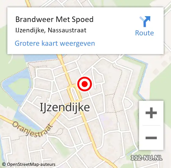 Locatie op kaart van de 112 melding: Brandweer Met Spoed Naar IJzendijke, Nassaustraat op 22 december 2017 16:54