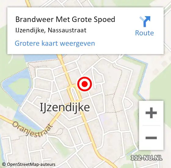 Locatie op kaart van de 112 melding: Brandweer Met Grote Spoed Naar IJzendijke, Nassaustraat op 22 december 2017 16:55