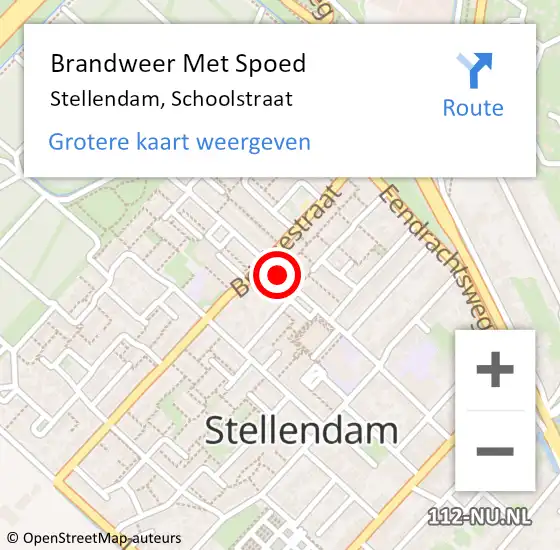 Locatie op kaart van de 112 melding: Brandweer Met Spoed Naar Stellendam, Schoolstraat op 22 december 2017 18:44