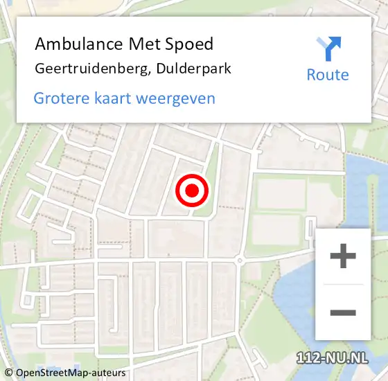 Locatie op kaart van de 112 melding: Ambulance Met Spoed Naar Geertruidenberg, Dulderpark op 22 december 2017 20:04