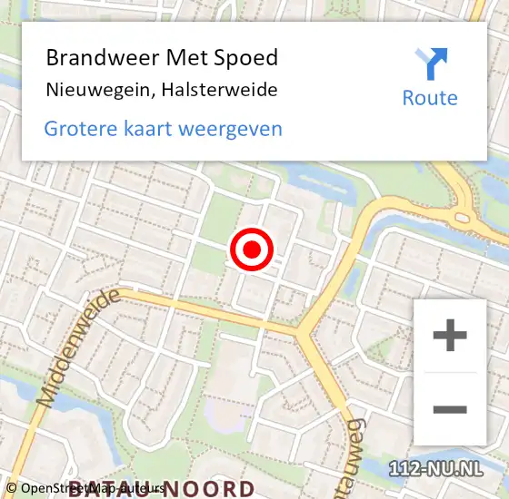 Locatie op kaart van de 112 melding: Brandweer Met Spoed Naar Nieuwegein, Halsterweide op 22 december 2017 21:04