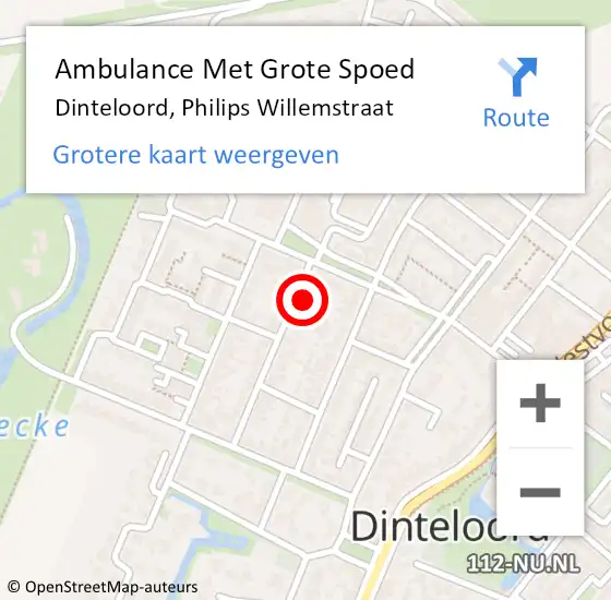 Locatie op kaart van de 112 melding: Ambulance Met Grote Spoed Naar Dinteloord, Philips Willemstraat op 22 december 2017 21:34