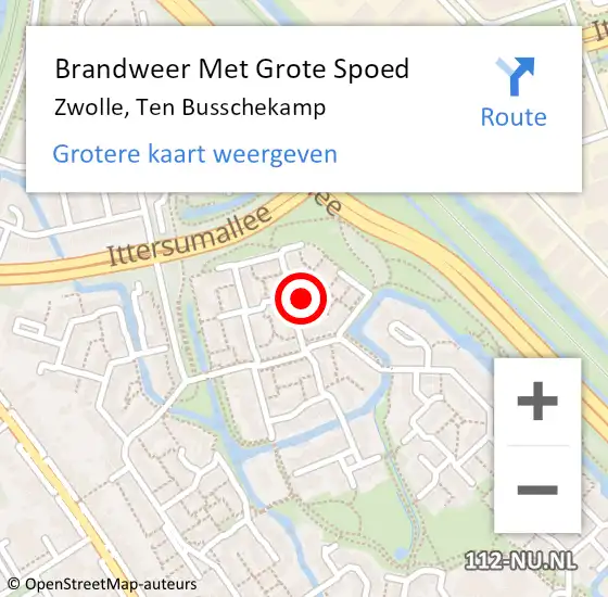 Locatie op kaart van de 112 melding: Brandweer Met Grote Spoed Naar Zwolle, Ten Busschekamp op 22 december 2017 21:55