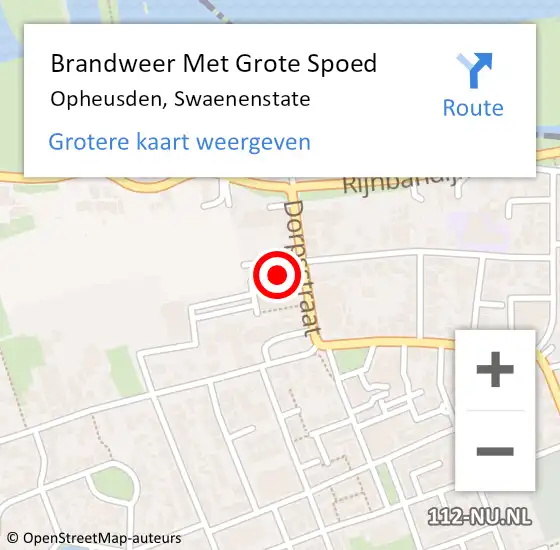 Locatie op kaart van de 112 melding: Brandweer Met Grote Spoed Naar Opheusden, Swaenenstate op 22 december 2017 23:51