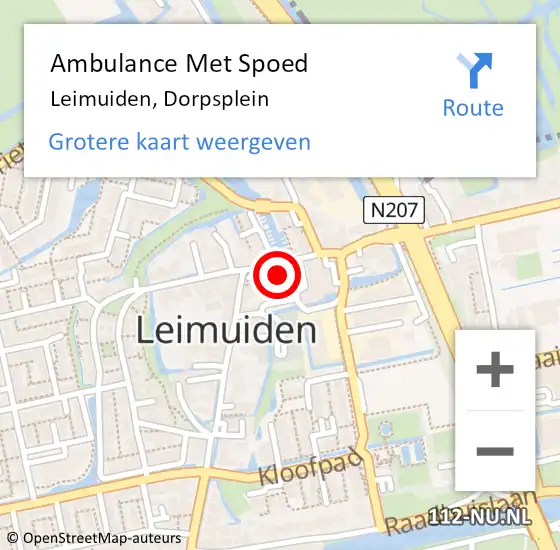 Locatie op kaart van de 112 melding: Ambulance Met Spoed Naar Leimuiden, Dorpsplein op 23 december 2017 00:16