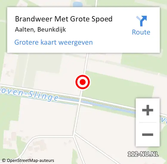 Locatie op kaart van de 112 melding: Brandweer Met Grote Spoed Naar Aalten, Beunkdijk op 23 december 2017 01:09