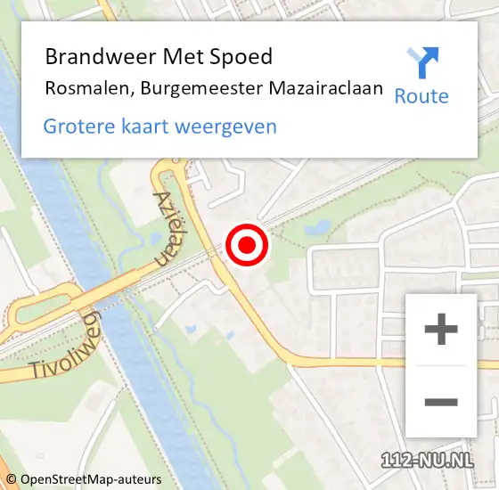 Locatie op kaart van de 112 melding: Brandweer Met Spoed Naar Rosmalen, Burgemeester Mazairaclaan op 23 december 2017 02:51