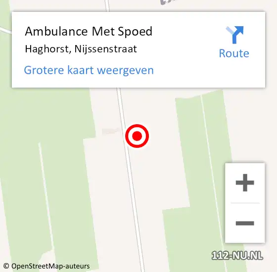 Locatie op kaart van de 112 melding: Ambulance Met Spoed Naar Haghorst, Nijssenstraat op 23 december 2017 02:59
