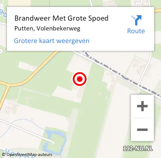 Locatie op kaart van de 112 melding: Brandweer Met Grote Spoed Naar Putten, Volenbekerweg op 23 december 2017 05:37