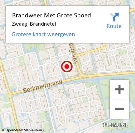 Locatie op kaart van de 112 melding: Brandweer Met Grote Spoed Naar Zwaag, Brandnetel op 23 december 2017 06:02