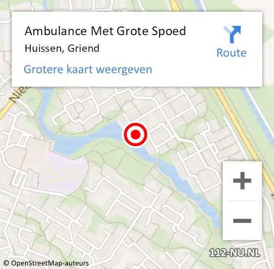 Locatie op kaart van de 112 melding: Ambulance Met Grote Spoed Naar Huissen, Griend op 23 december 2017 06:03