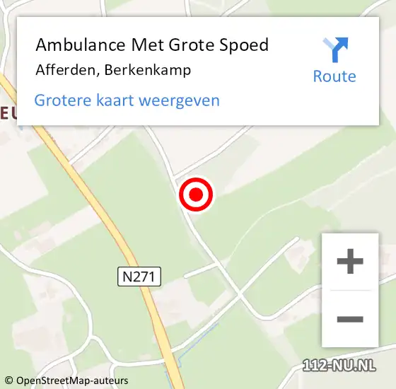Locatie op kaart van de 112 melding: Ambulance Met Grote Spoed Naar Afferden, Berkenkamp op 23 december 2017 09:14