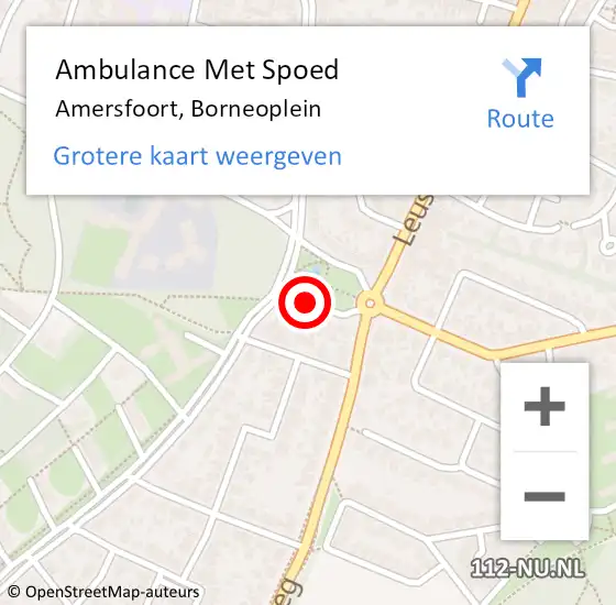 Locatie op kaart van de 112 melding: Ambulance Met Spoed Naar Amersfoort, Borneoplein op 23 december 2017 09:15