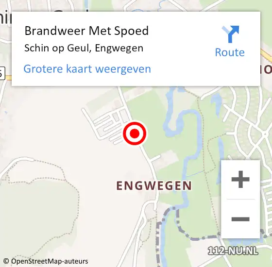 Locatie op kaart van de 112 melding: Brandweer Met Spoed Naar Schin op Geul, Engwegen op 23 december 2017 09:34