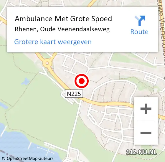 Locatie op kaart van de 112 melding: Ambulance Met Grote Spoed Naar Rhenen, Oude Veenendaalseweg op 23 december 2017 10:11