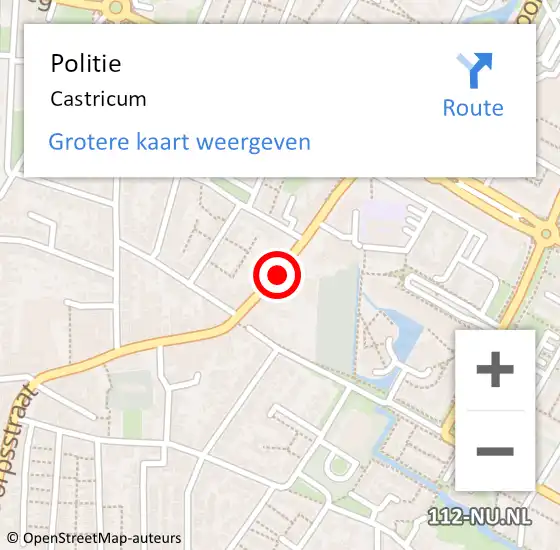 Locatie op kaart van de 112 melding: Politie Castricum op 23 december 2017 10:51