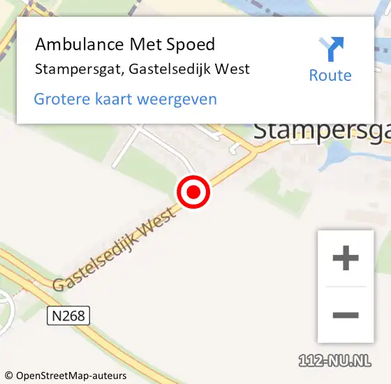 Locatie op kaart van de 112 melding: Ambulance Met Spoed Naar Stampersgat, Gastelsedijk West op 23 december 2017 10:55