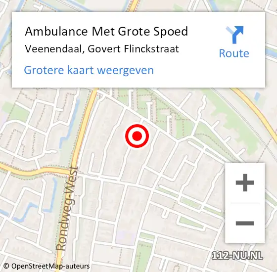 Locatie op kaart van de 112 melding: Ambulance Met Grote Spoed Naar Veenendaal, Govert Flinckstraat op 23 december 2017 11:25