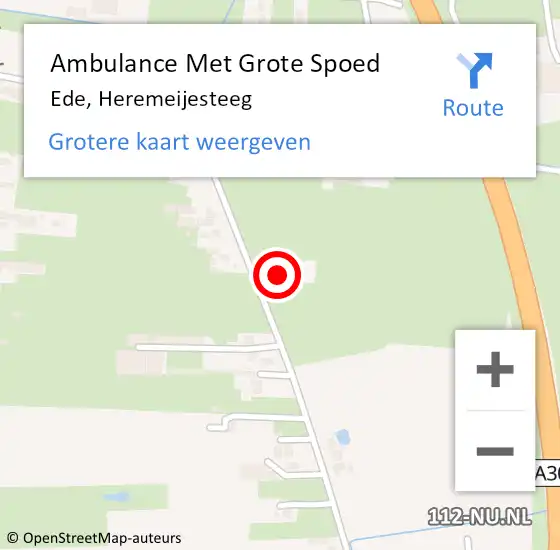 Locatie op kaart van de 112 melding: Ambulance Met Grote Spoed Naar Ede, Heremeijesteeg op 23 december 2017 12:17