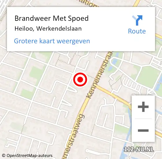 Locatie op kaart van de 112 melding: Brandweer Met Spoed Naar Heiloo, Werkendelslaan op 23 december 2017 15:05