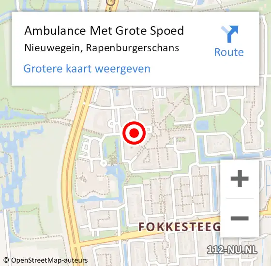 Locatie op kaart van de 112 melding: Ambulance Met Grote Spoed Naar Nieuwegein, Rapenburgerschans op 23 december 2017 15:18