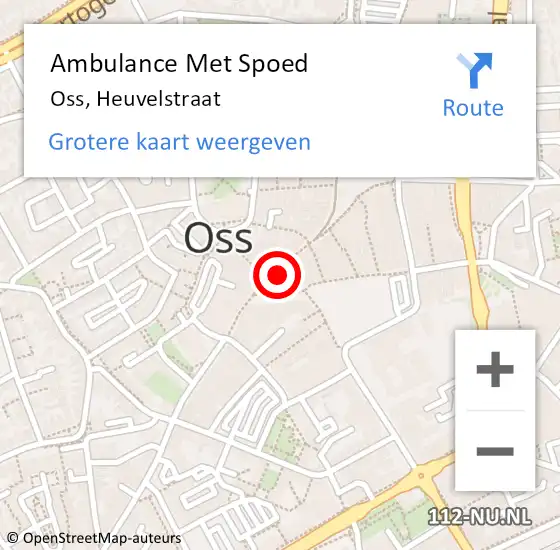 Locatie op kaart van de 112 melding: Ambulance Met Spoed Naar Oss, Heuvelstraat op 23 december 2017 15:34