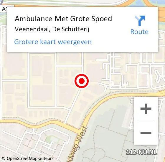 Locatie op kaart van de 112 melding: Ambulance Met Grote Spoed Naar Veenendaal, De Schutterij op 23 december 2017 15:41